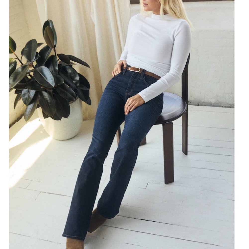 NWT Kathleen Post x Abercrombie & Fitch Dark Indigo Bootcut Jeans